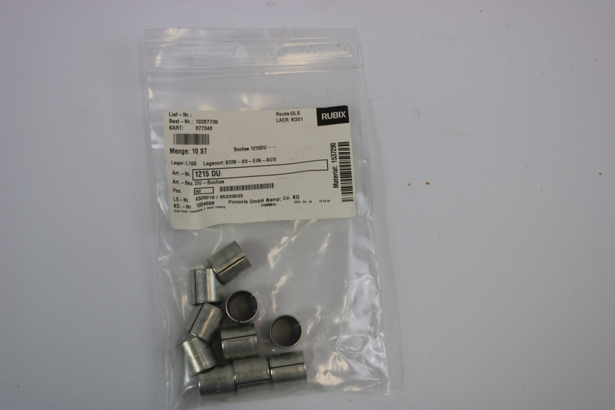 RUBIX 1215DU Gleitlager Buchse 10 x -used- – DIMEX Dimetros Hamburg